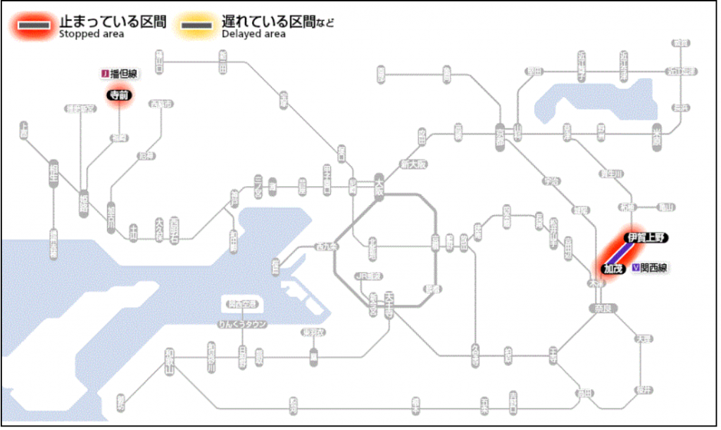 7月9日嵯峨野線と奈良線の運行状況は?振替輸送の実施情報も確認