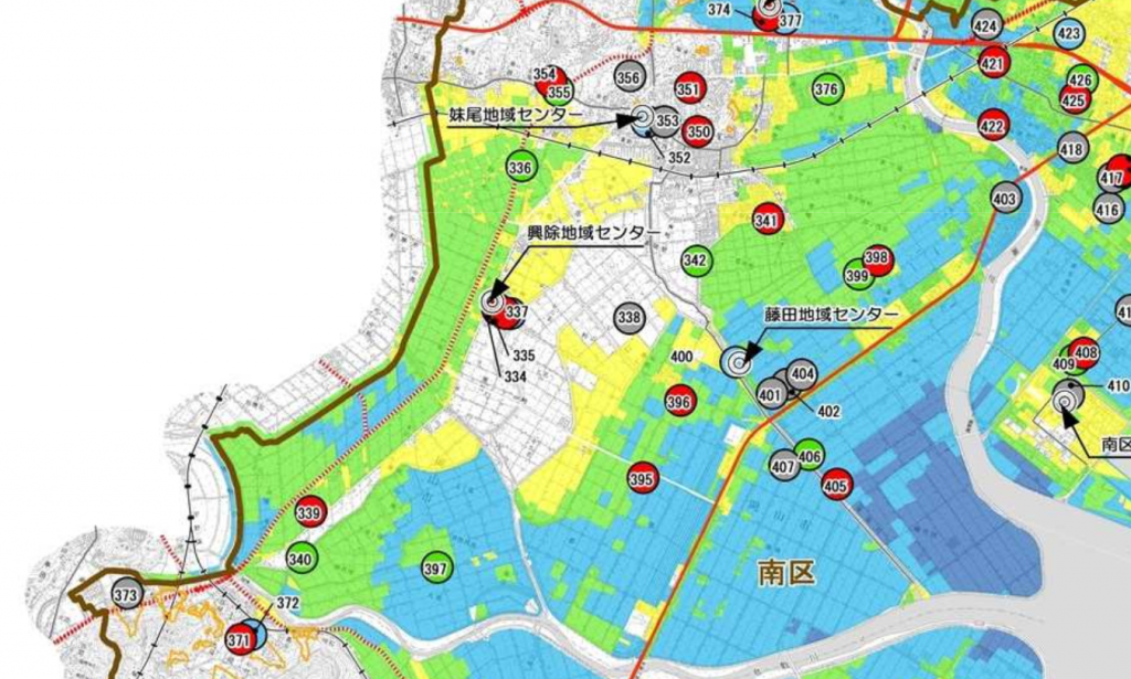 丙川の場所はどこ?曽根と第一藤田小を地図を確認